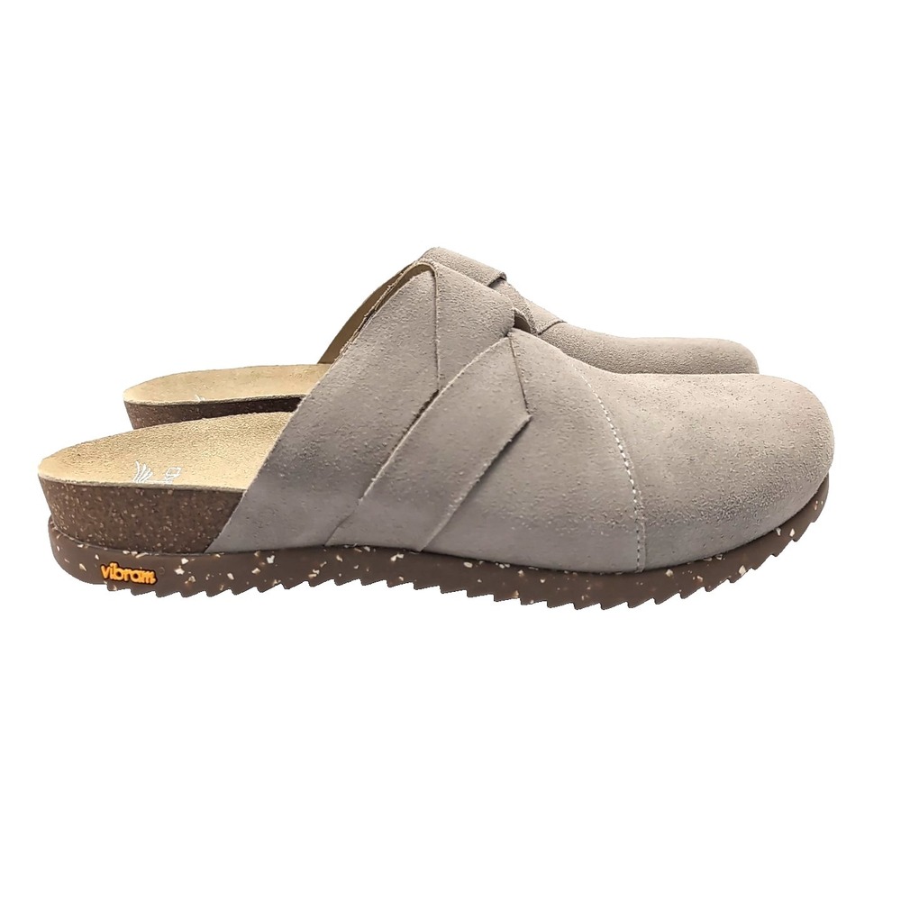 Dansko Taupe Suede Clog Mules